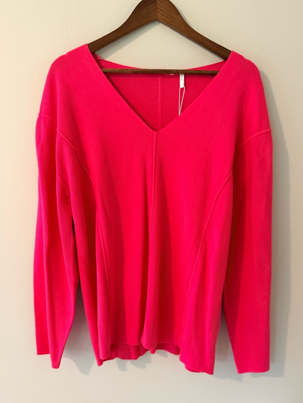 Helmut Lang Micro Bond V-Neck Sweater XS Rose Pink NWT $310